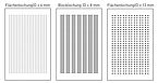 Die Gipsfaserplatten gibt es mit zwei verschiedenen Lochbildern: 8 mm Blocklochung oder 6 bzw. 12 mm Flächenlochung
