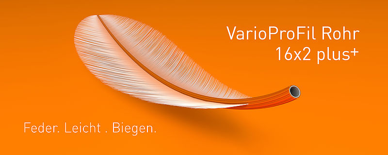 Das Alu-Mehrschichtverbundrohr VarioProFil-Rohr 16x2 plus ist federleicht.