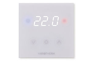 Der elektronische Raumthermostat TOUCH HK regelt die Raumtemperatur beim Heizen und Kühlen per Fingerdruck. 