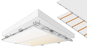 Die Variotherm Deckenheizung/Kühlung kann aufgrund ihrer Zertifizierung durch das Institut für Brandschutztechnik und Sicherheitsforschung Linz (IBS) auch als Brandschutzplatte im Holzbau eingesetzt werden.