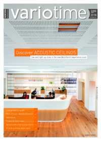 Dicover acoustic ceilings. Live and right up in the new Variotherm experience room.