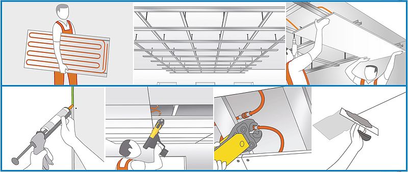 Installation of the Variotherm ceiling cooling/heating system