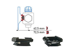 The spacers for the bracket set expand the distance between the manifold beams and the wall. 