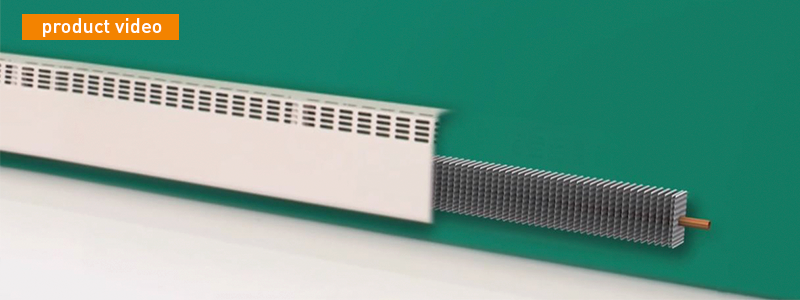 The heating elements are the technical core component of the Variotherm skirting heating system.