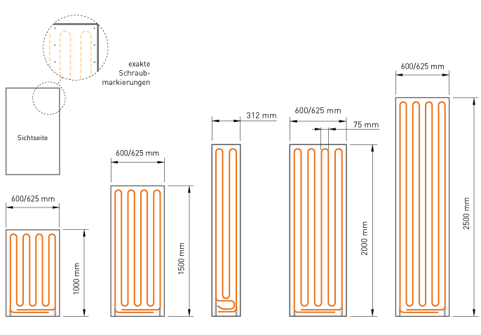 Variotherm Platten in vielen verschieden Größen Die flexiblen Trockenbauplatten für die Variotherm Wandheizung und Wandkühlung passt sich allen Raumgegebenheiten an.